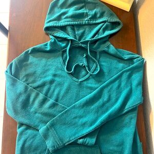 Pink Rose teal hoodie